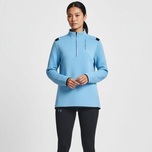 Under Armour Woman's Quarter Zip Woman's Coldgear Blue Medium Long Sleeve Top